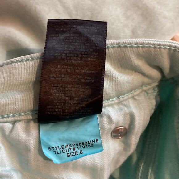 Kut from the Kloth Diana Skinny Mint Green Denim Jeans EUC Sz 6 Stretchy Midrise - Picture 4 of 11